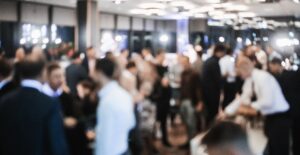 Blurred,Image,Of,Businesspeople,At,Banquet,Event,Business,Meeting,Event.